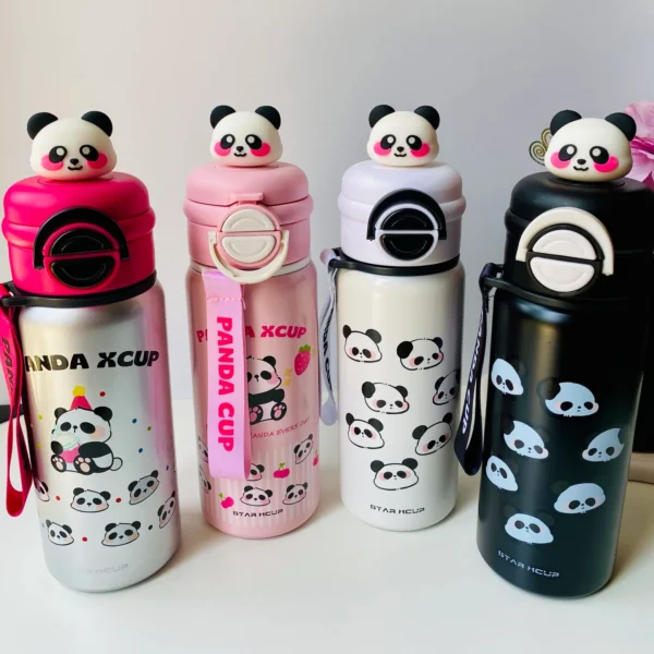 Panda Top Bottle | Pookie panda dual sip water bottle -550 ml